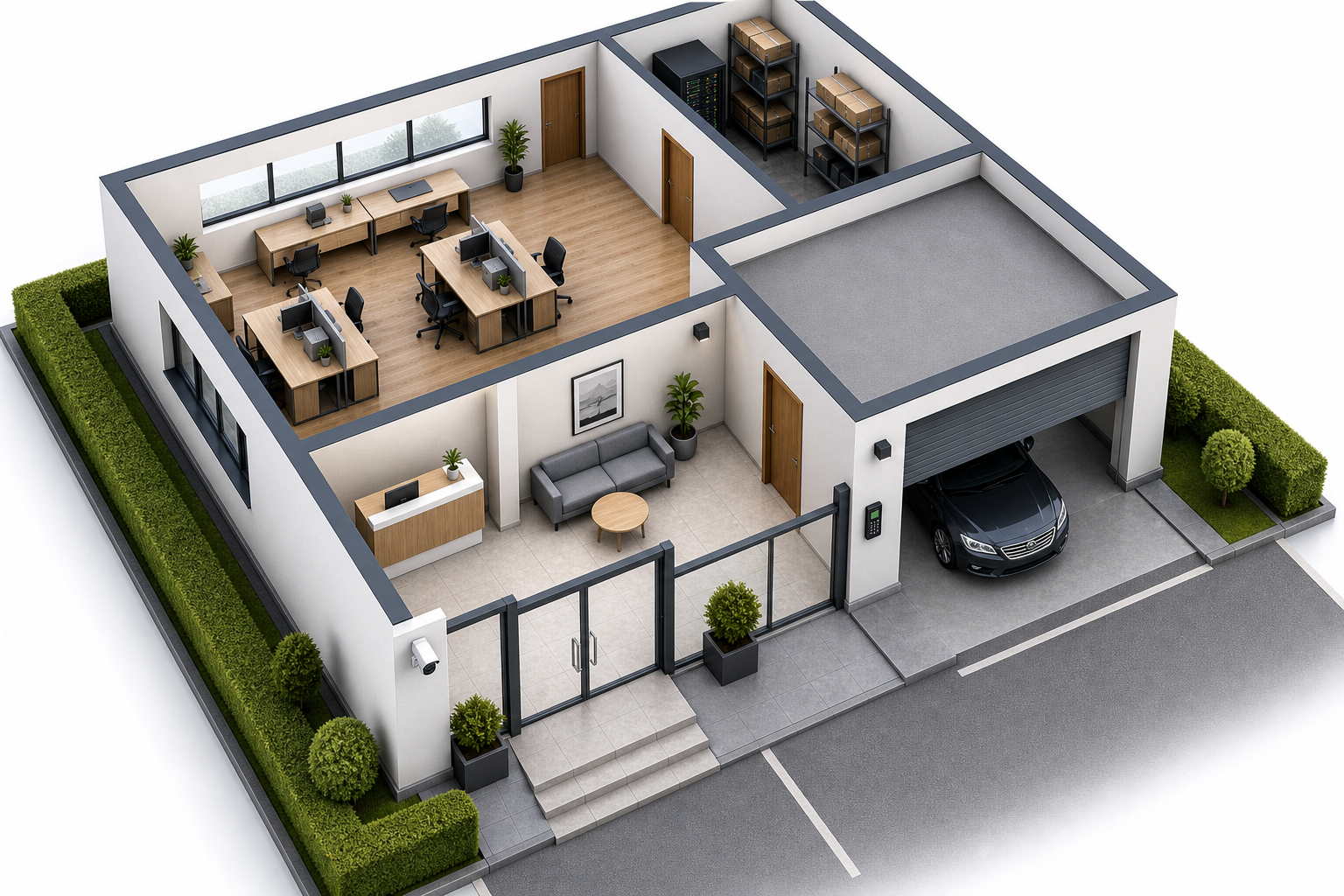 Schéma 3D Bureau PME à Liège