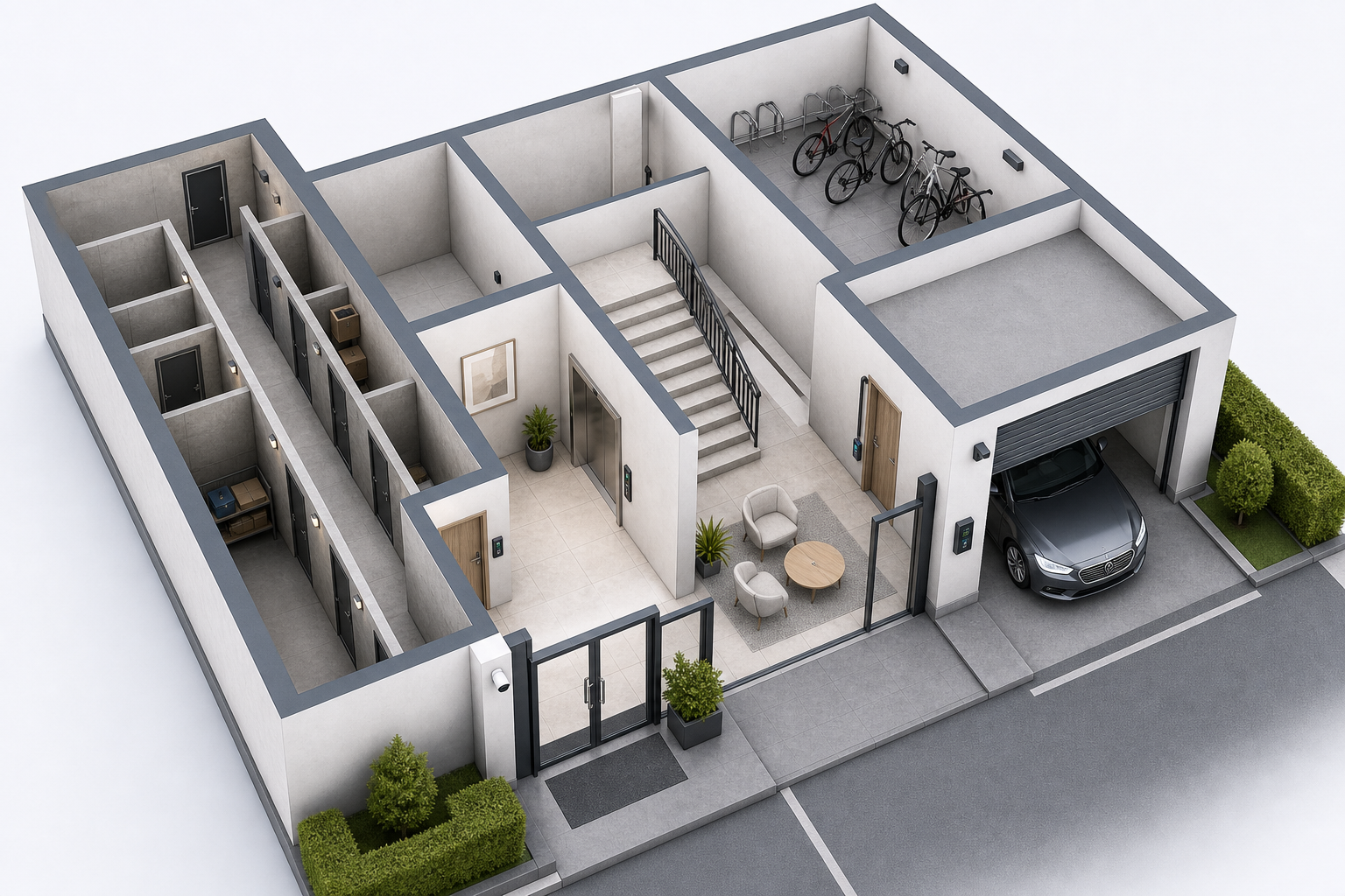 Schéma 3D Immeuble résidentiel